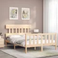 Cadre de lit avec tête de lit 140x190 cm bois massif