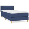 cadre de lit avec matelas Bleu 80x200 cm Tissu