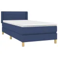 cadre de lit avec matelas Bleu 80x200 cm Tissu