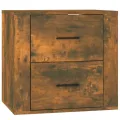 Table de chevet murale Chêne fumé 50x36x47 cm