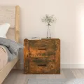 Table de chevet murale Chêne fumé 50x36x47 cm