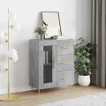 Buffet gris béton 69,5x34x90 cm bois d'ingénierie