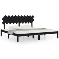 Cadre de lit Noir 200x200 cm Bois massif