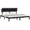 Cadre de lit Noir 200x200 cm Bois massif
