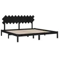 Cadre de lit Noir 200x200 cm Bois massif