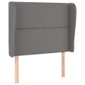 Tête de lit avec oreilles Gris 93x23x118/128 cm Similicuir
