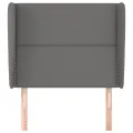 Tête de lit avec oreilles Gris 93x23x118/128 cm Similicuir