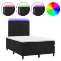 cadre de lit matelas et LED Noir 120x200 cm Velours