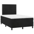 cadre de lit matelas et LED Noir 120x200 cm Velours
