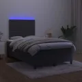 cadre de lit matelas et LED Noir 120x200 cm Velours