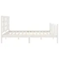 Cadre de lit avec tête de lit blanc 200x200 cm bois massif