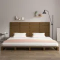 Tête de lit murale Marron miel 166x3x91,5 cm Bois massif de pin