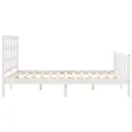 Cadre de lit avec tête de lit blanc King Size bois massif