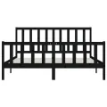 Cadre de lit Noir Bois massif 200x200 cm