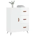 Buffet Blanc brillant 69,5x34x90 cm Bois d'ingénierie