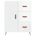 Buffet Blanc brillant 69,5x34x90 cm Bois d'ingénierie