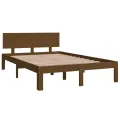 Cadre de lit Marron miel Bois massif 120x190 cm Petit Double