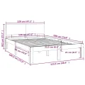 Cadre de lit Marron miel Bois massif 120x190 cm Petit Double