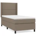 cadre de lit avec matelas Taupe 90x190 cm Tissu