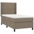 cadre de lit avec matelas Taupe 90x190 cm Tissu