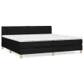 cadre de lit avec matelas Noir 200x200 cm Tissu
