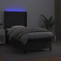 cadre de lit matelas LED Noir 90x200 cm Similicuir