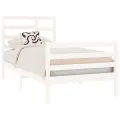 Cadre de lit Blanc Bois massif 75x190 cm Petit simple