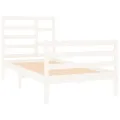 Cadre de lit Blanc Bois massif 75x190 cm Petit simple