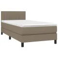 cadre de lit avec matelas Taupe 80x200 cm Tissu