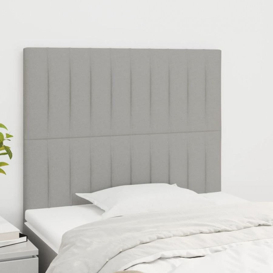 Têtes de lit 2 pcs Gris clair 80x5x78/88 cm Tissu