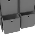 Étagère à 4 cubes avec boîtes Gris 69x30x72,5 cm Tissu