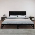 Tête de lit murale Noir 204x3x60 cm Bois massif de pin