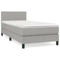 cadre de lit avec matelas Gris clair 80x200 cm Tissu