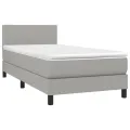 cadre de lit avec matelas Gris clair 80x200 cm Tissu