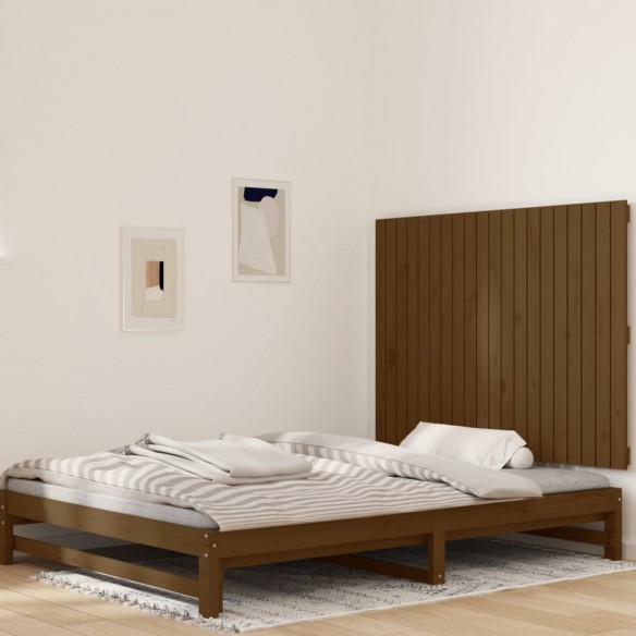 Tête de lit murale Marron miel 127,5x3x90 cm Bois massif de pin