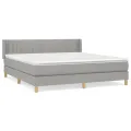 cadre de lit avec matelas Gris clair 160x200cm Tissu
