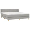 cadre de lit avec matelas Gris clair 160x200cm Tissu
