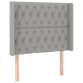 cadre de lit matelas LED Gris clair 90x190cm Tissu