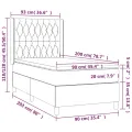 cadre de lit avec matelas Bleu 90x200 cm Tissu