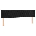 Tête de lit avec oreilles Noir 203x16x78/88 cm Velours