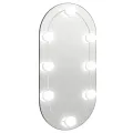 Miroir avec éclairage LED 60x30 cm Verre Ovale