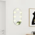 Miroir avec éclairage LED 60x30 cm Verre Ovale