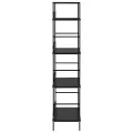 Bibliothèque à 4 niveaux noir 60x27,6x124,5cm bois d'ingénierie