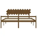 Lit pour personne âgée et tête de lit 200x200 cm bois massif