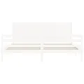 Cadre de lit avec tête de lit blanc 200x200 cm bois massif