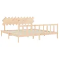 Cadre de lit avec tête de lit 200x200 cm bois massif
