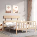 Cadre de lit avec tête de lit 120x200 cm bois massif