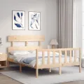 Cadre de lit avec tête de lit 120x200 cm bois massif