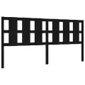 Cadre de lit avec tête de lit noir 200x200 cm bois massif