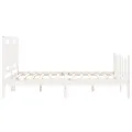 Cadre de lit avec tête de lit blanc King Size bois massif